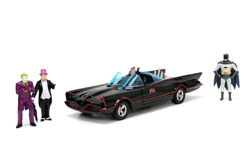 Batman Diecast Model 1/24 Pack of 5 Classic TV Series Batman, Robin, Joker, Penguin &amp; Batmobile product photo