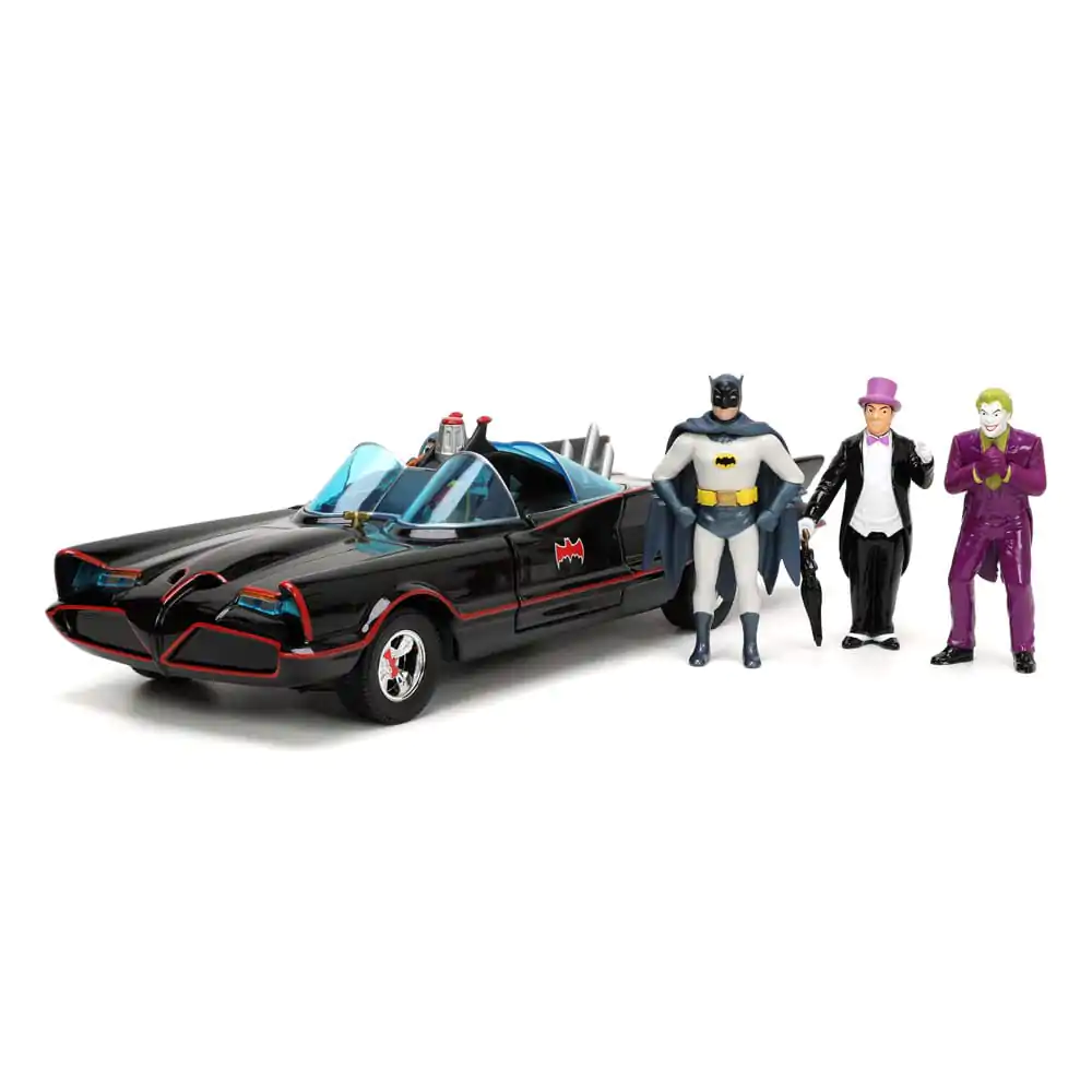 Batman Diecast Model 1/24 Pack of 5 Classic TV Series Batman, Robin, Joker, Penguin &amp; Batmobile product photo