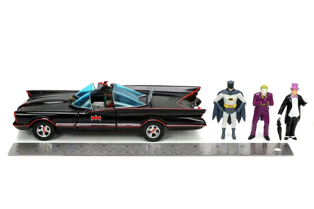 Batman Diecast Model 1/24 Pack of 5 Classic TV Series Batman, Robin, Joker, Penguin &amp; Batmobile product photo