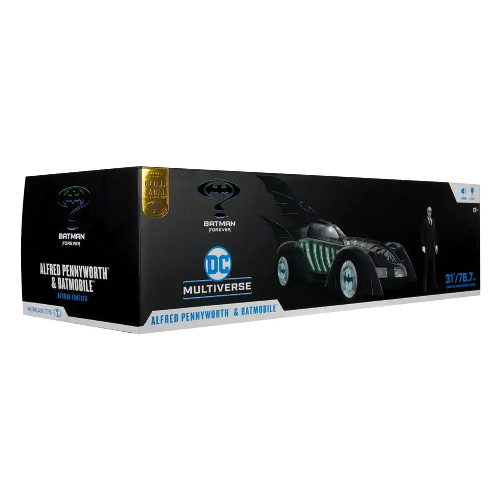 Batman Forever DC Multiverse Action Figure with Vehicle Alfred Pennyworth &amp; Batmobile (Gold Label) 79 cm product photo