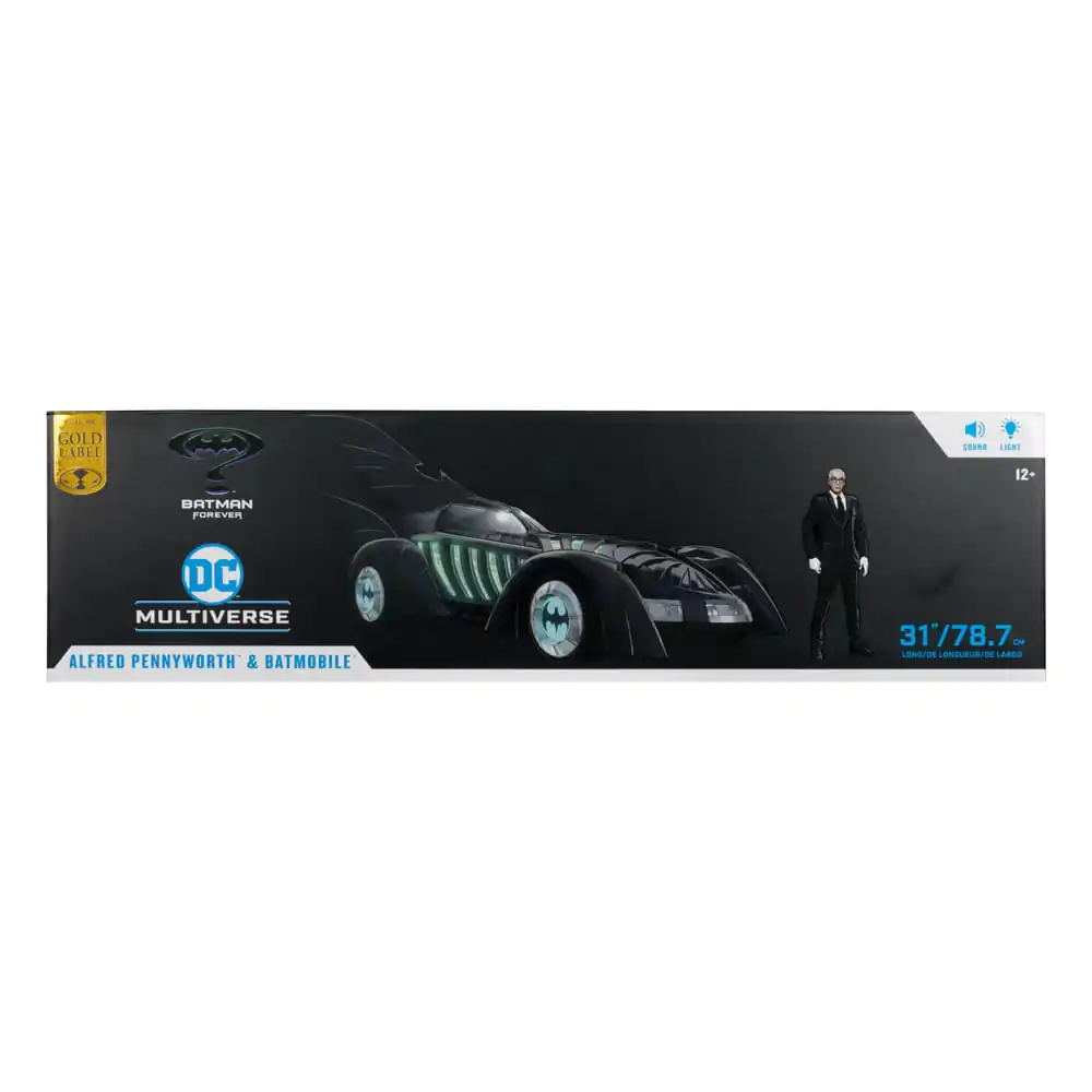 Batman Forever DC Multiverse Action Figure with Vehicle Alfred Pennyworth &amp; Batmobile (Gold Label) 79 cm product photo