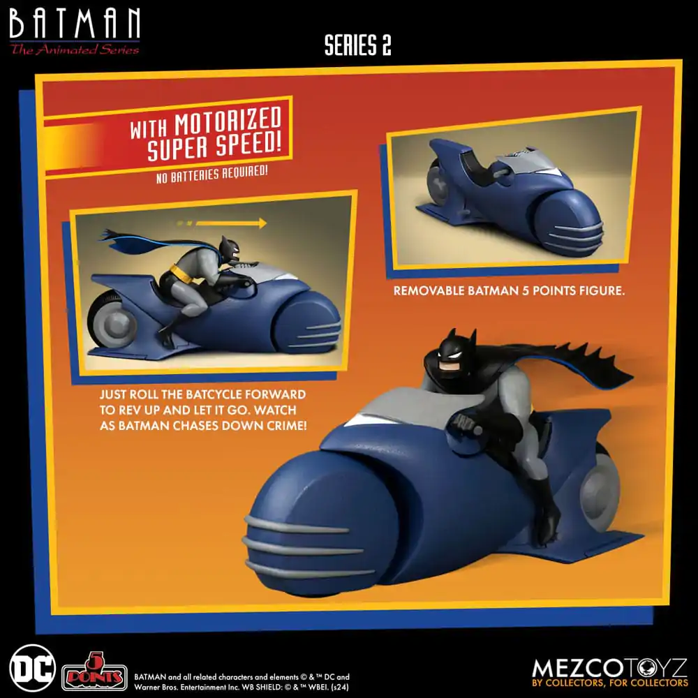 Batman the Animated Series 2 5 Points Action Figure Batman & Batcycle 10 cm termékfotó