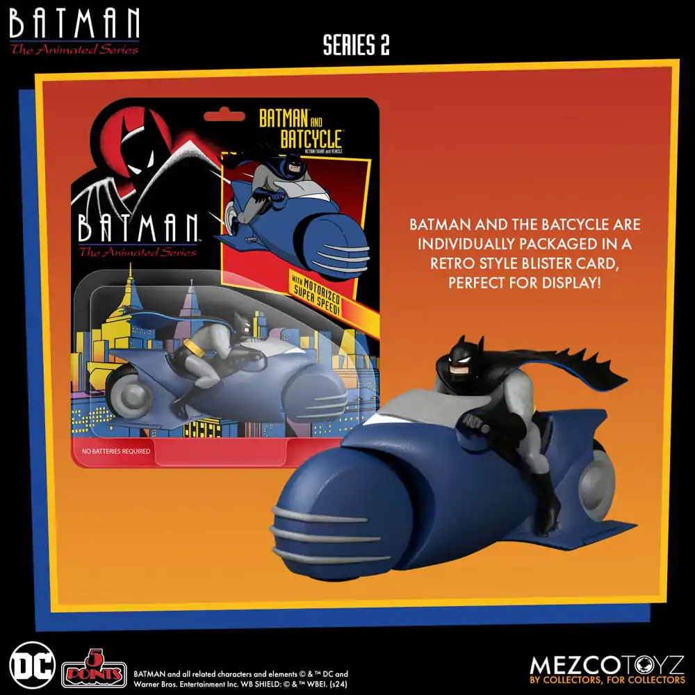 Batman the Animated Series 2 5 Points Action Figure Batman & Batcycle 10 cm termékfotó