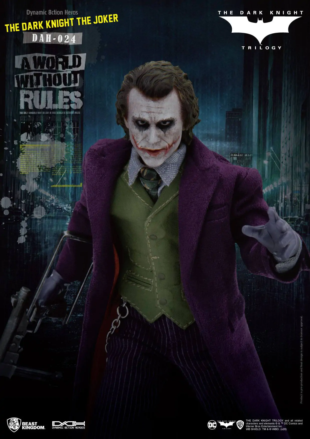 Batman The Dark Knight Dynamic 8ction Heroes Action Figure 1/9 The Joker 21 cm termékfotó