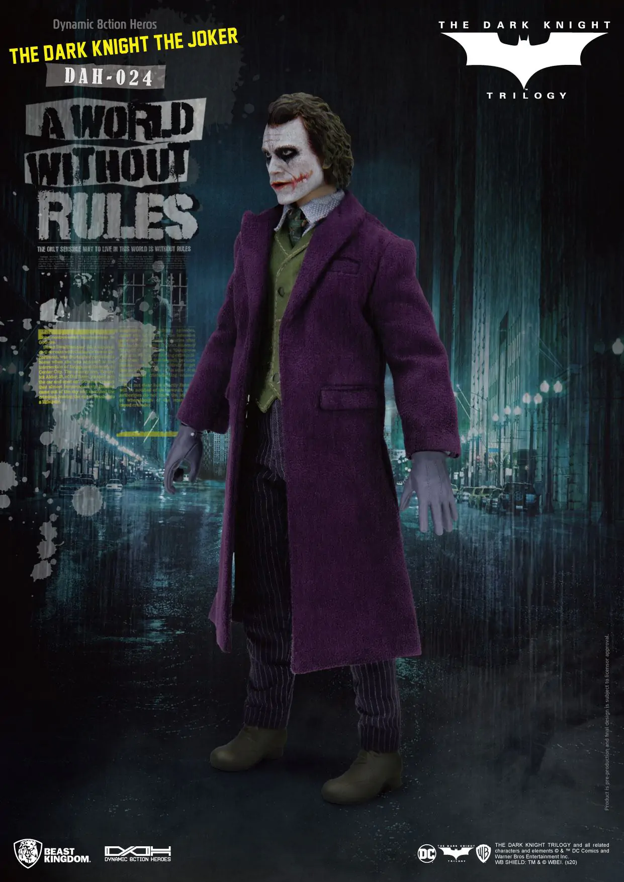 Batman The Dark Knight Dynamic 8ction Heroes Action Figure 1/9 The Joker 21 cm termékfotó