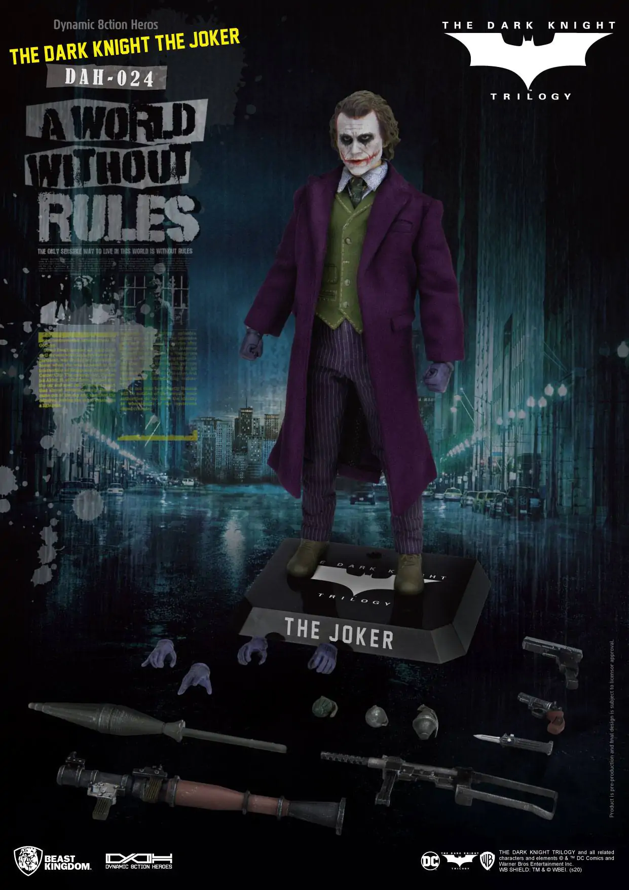 Batman The Dark Knight Dynamic 8ction Heroes Action Figure 1/9 The Joker 21 cm termékfotó