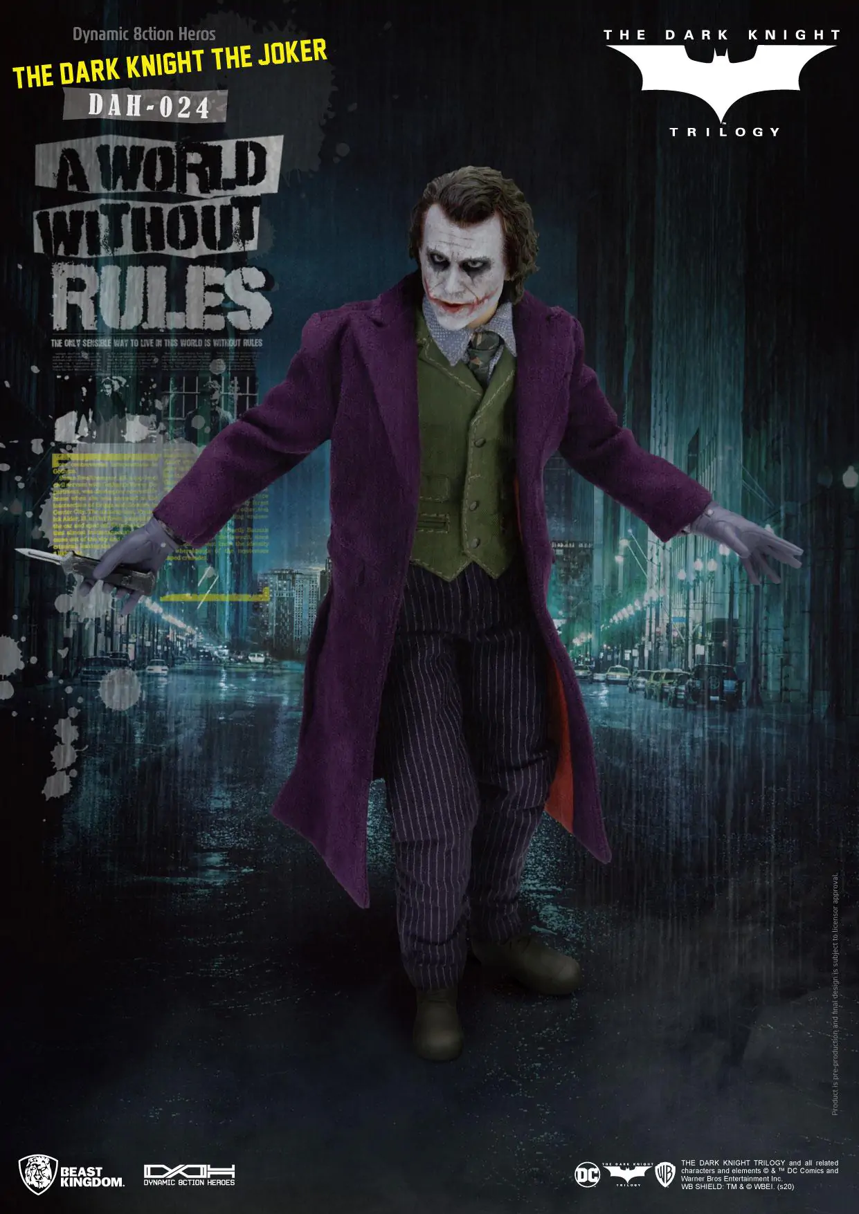 Batman The Dark Knight Dynamic 8ction Heroes Action Figure 1/9 The Joker 21 cm termékfotó