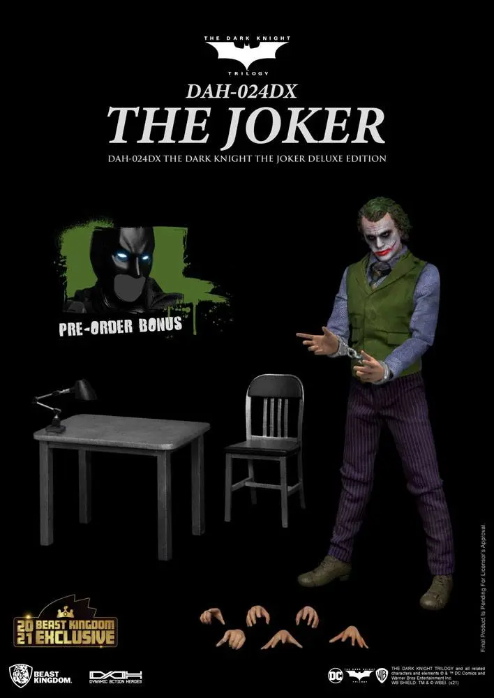 Batman The Dark Knight Dynamic 8ction Heroes Action Figure 1/9 The Joker Deluxe Version 21 cm product photo