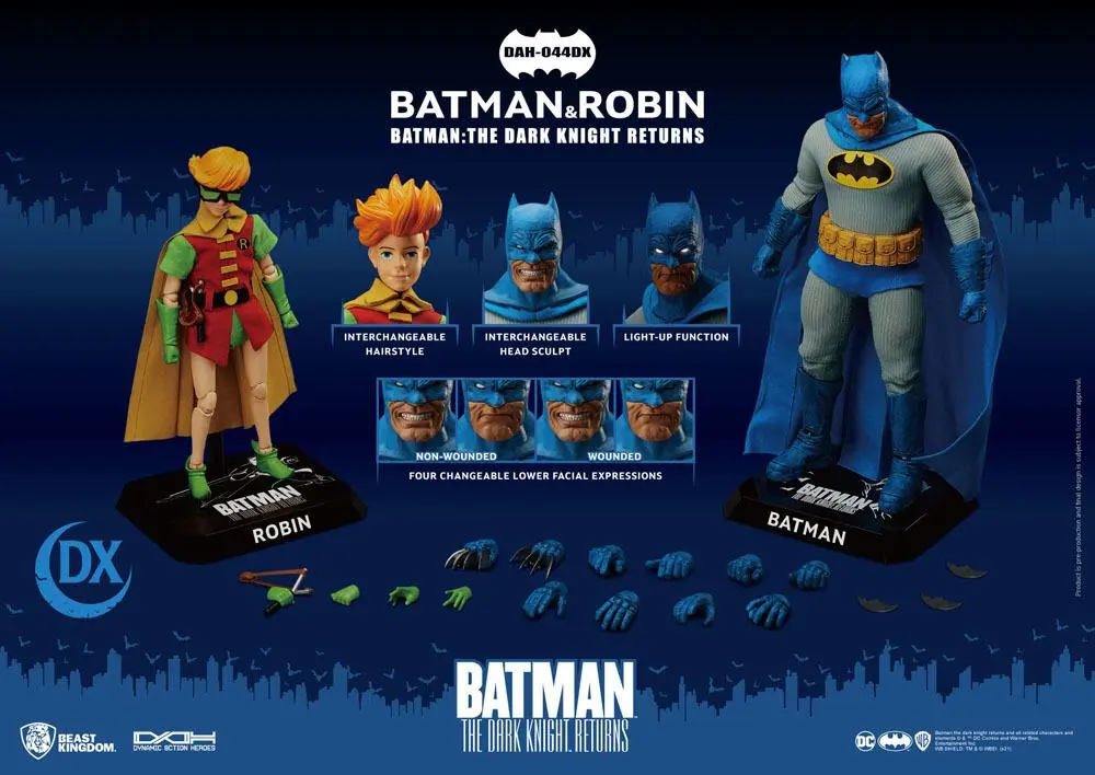 Batman The Dark Knight Returns Dynamic 8ction Heroes Action Figures 1/9 Batman &amp; Robin 16 - 21 cm product photo
