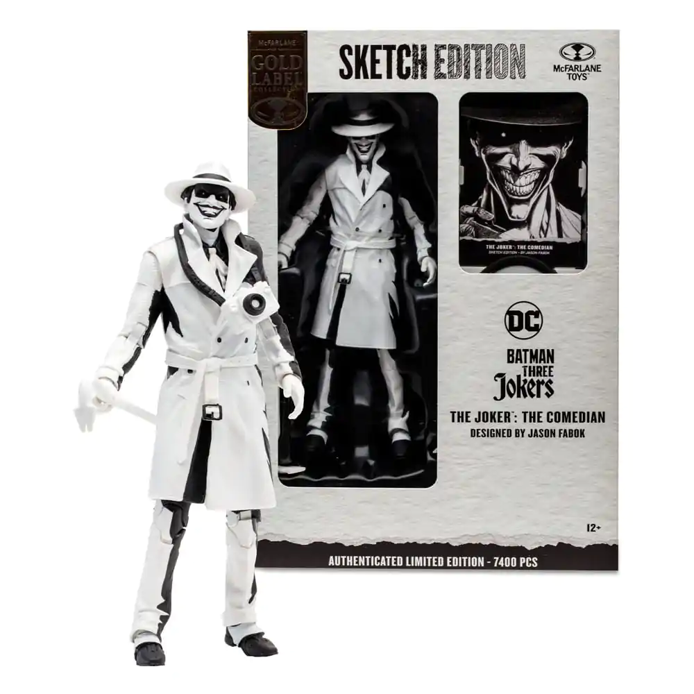 Batman: Three Jokers DC Multiverse Action Figure The Joker: The Comedian Sketch Edition (Gold Label) 18 cm product photo