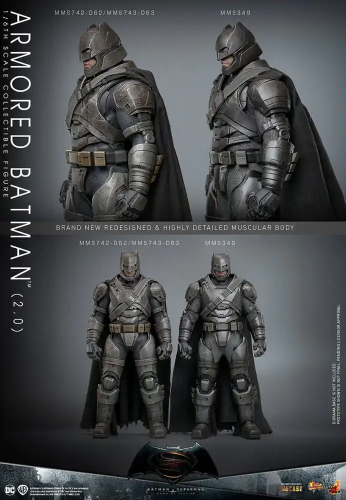 Batman v Superman: Dawn of Justice Movie Masterpiece Action Figure 1/6 Armored Batman 2.0 33 cm termékfotó