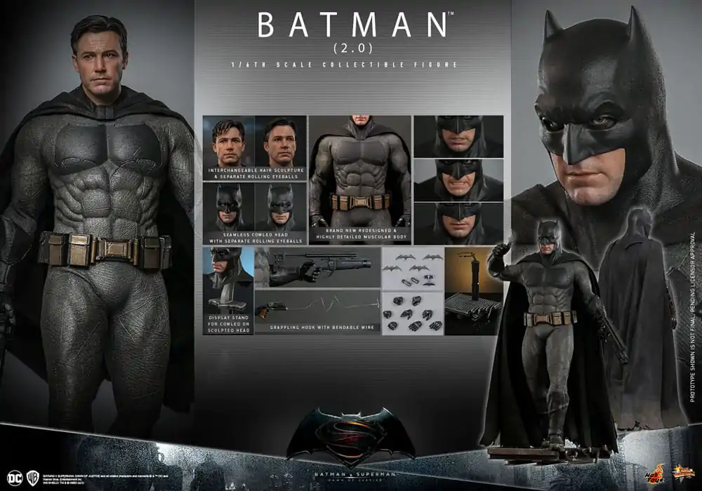 Batman v Superman: Dawn of Justice Movie Masterpiece Action Figure 1/6 Batman 2.0 32 cm product photo