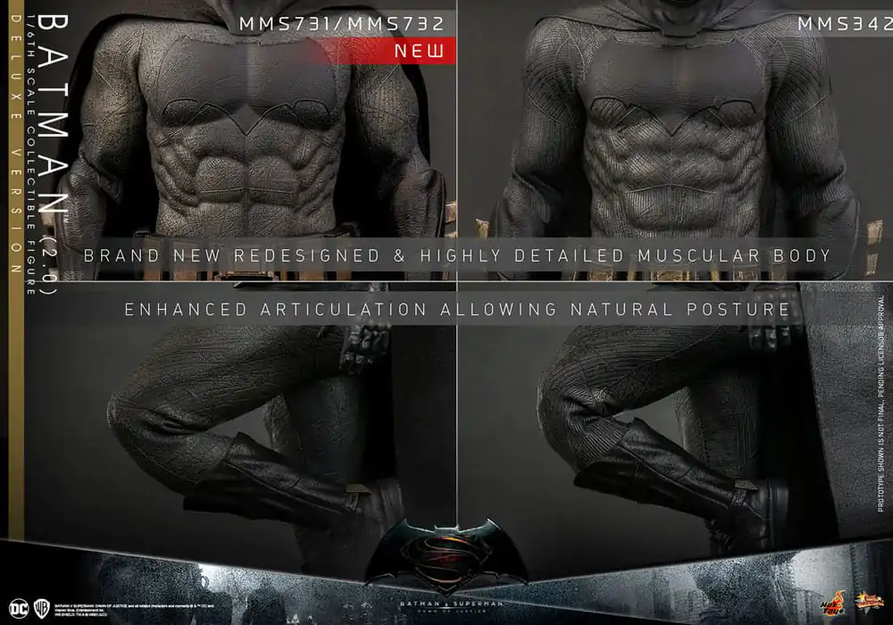 Batman v Superman: Dawn of Justice Movie Masterpiece Action Figure 1/6 Batman 2.0 (Deluxe Version) 32 cm product photo