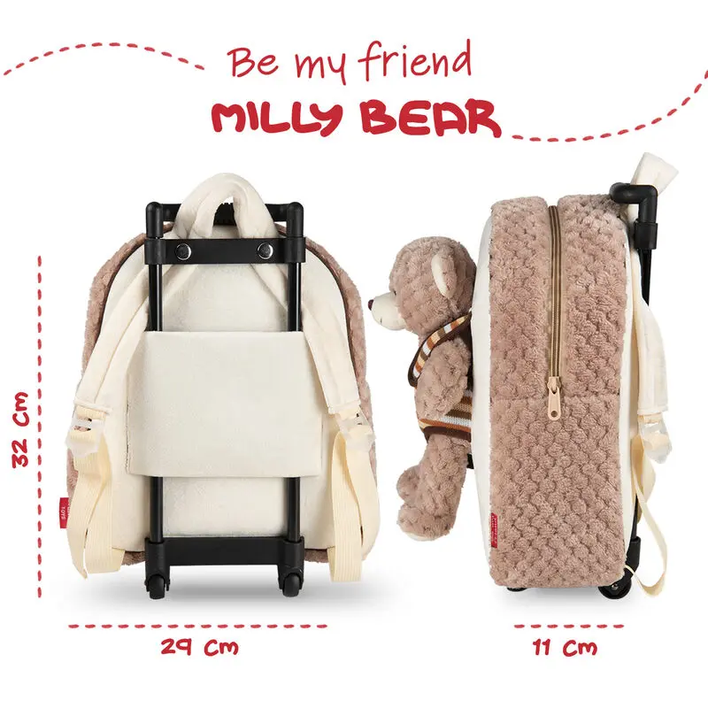 Bear Milly trolley with plush toy 38cm termékfotó