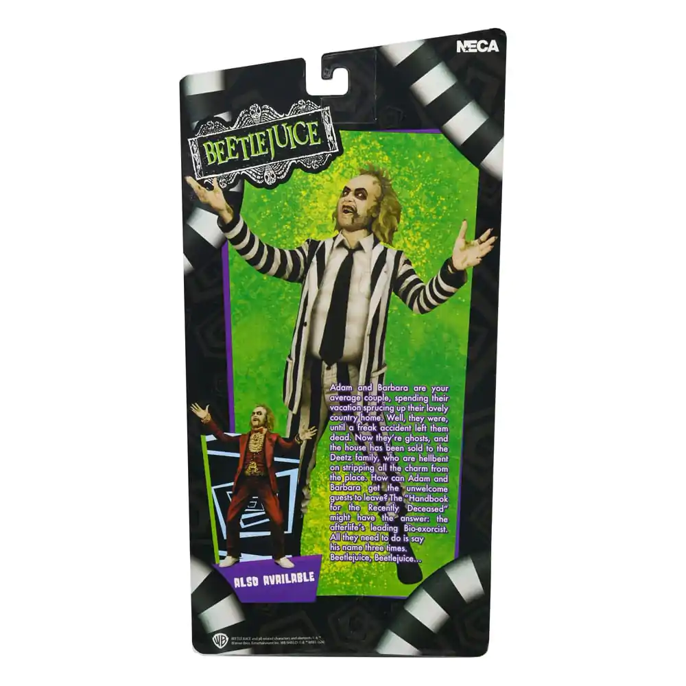 Beetlejuice 1988 Action Figure Beetlejuice Black and White Striped Suit 18 cm product photo