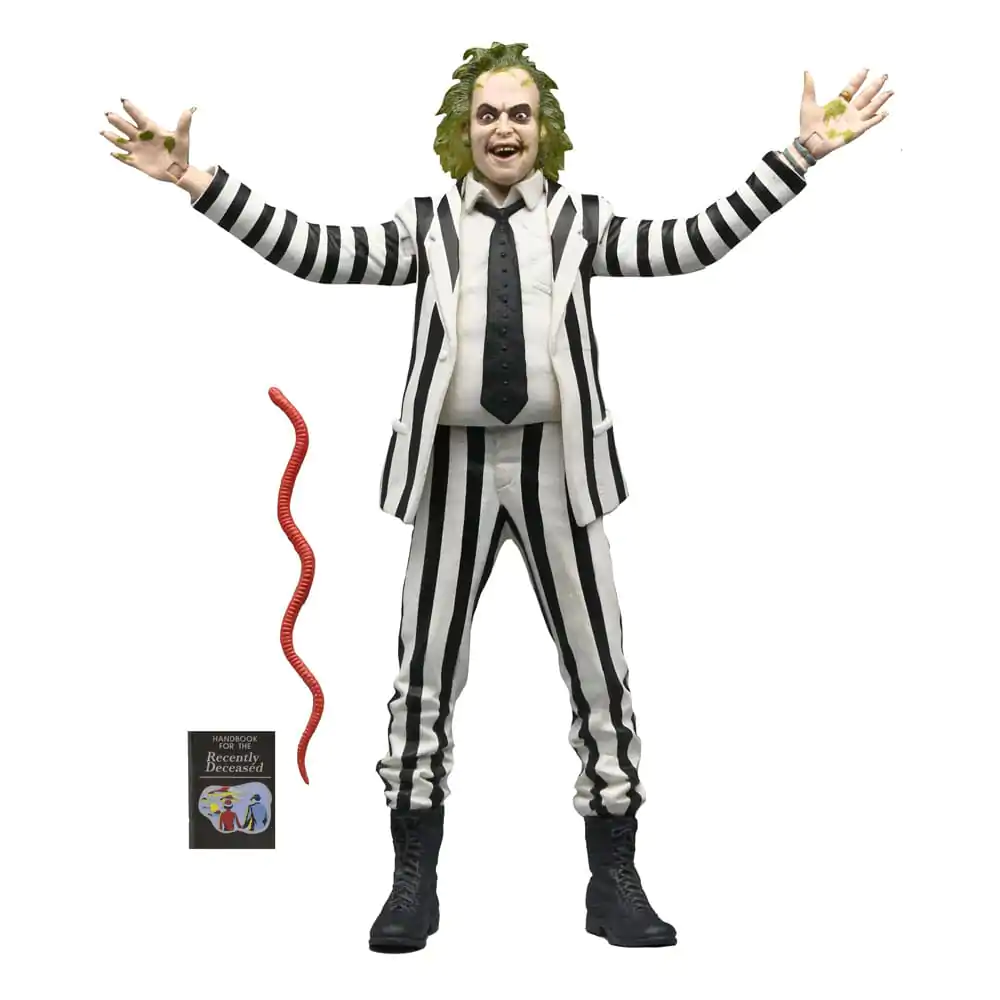 Beetlejuice 1988 Action Figure Beetlejuice Black and White Striped Suit 18 cm product photo