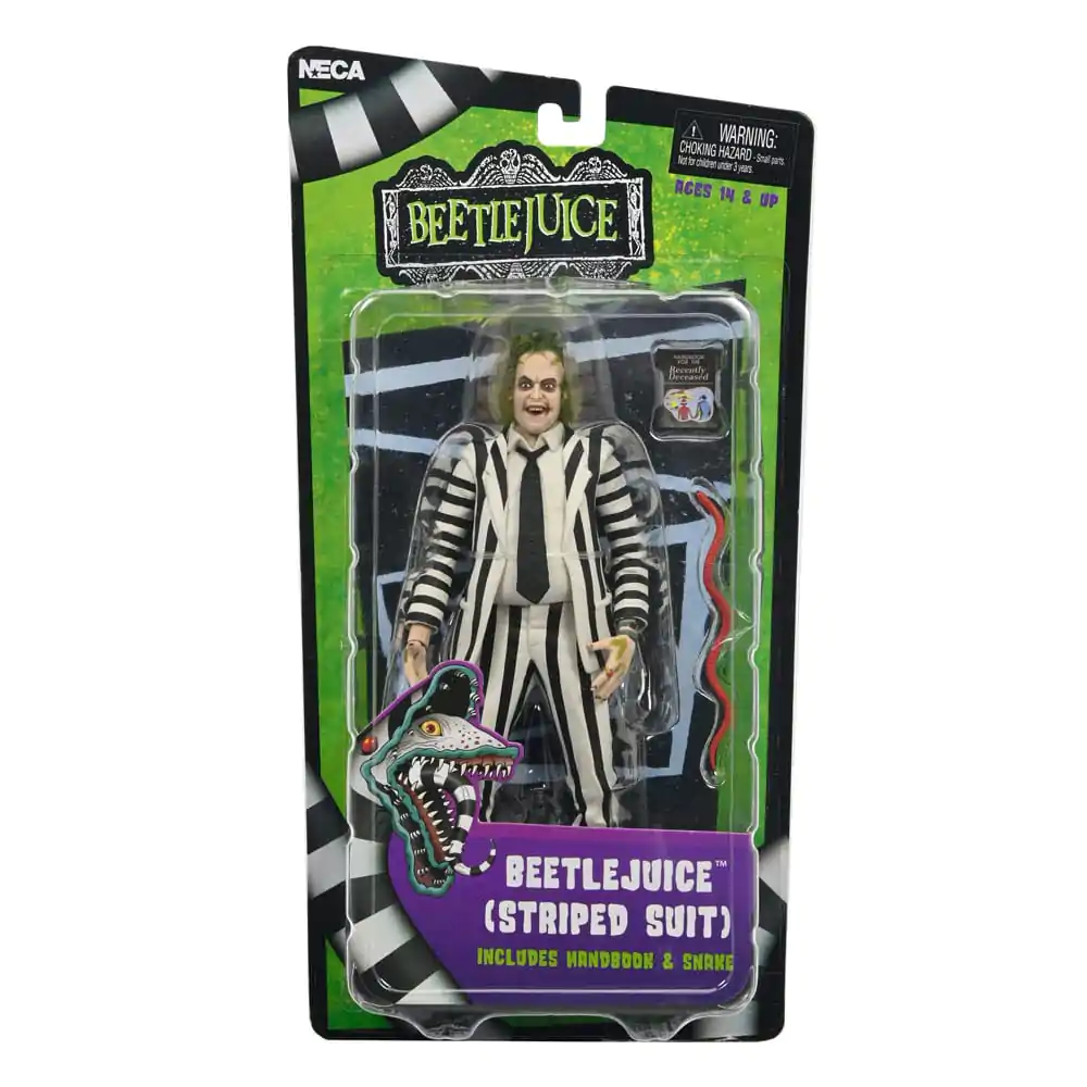 Beetlejuice 1988 Action Figure Beetlejuice Black and White Striped Suit 18 cm product photo