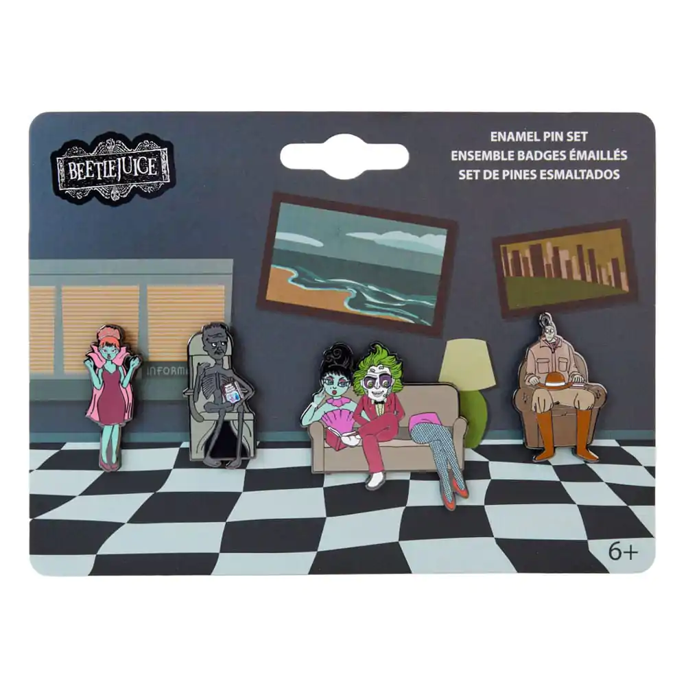 Beetlejuice by Loungefly Enamel Pins 4-Set Waiting Room 3 cm product photo