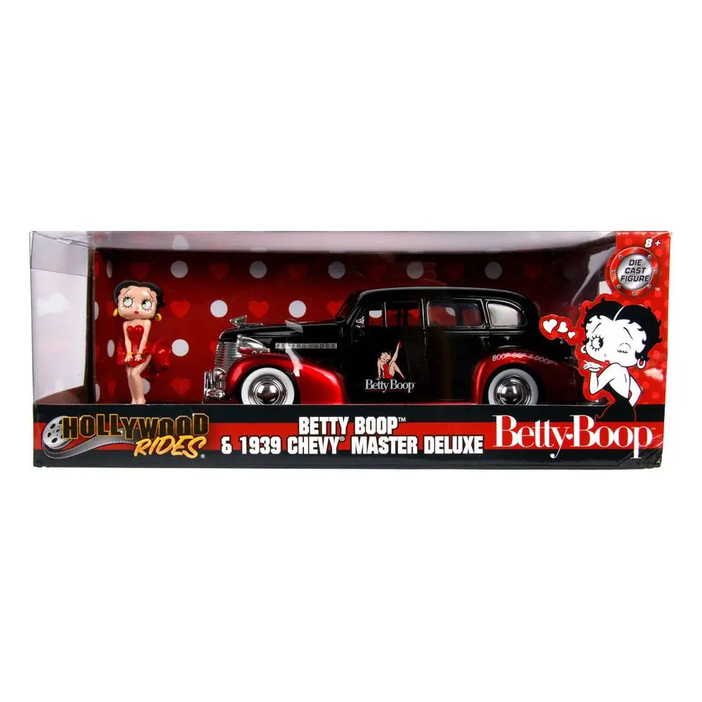 Betty Boop Hollywood Rides Diecast Model 1/24 1939 Chevy Master Deluxe with Figure product photo