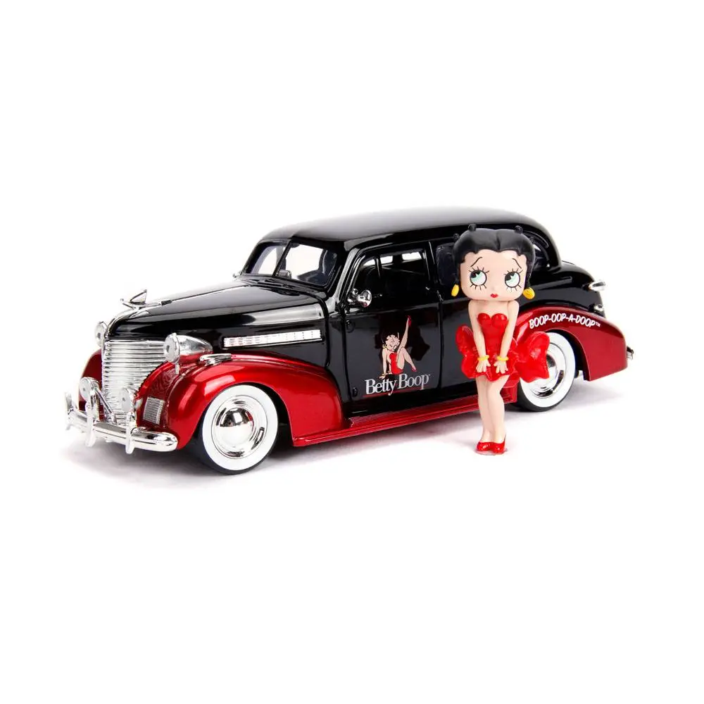 Betty Boop Hollywood Rides Diecast Model 1/24 1939 Chevy Master Deluxe with Figure product photo