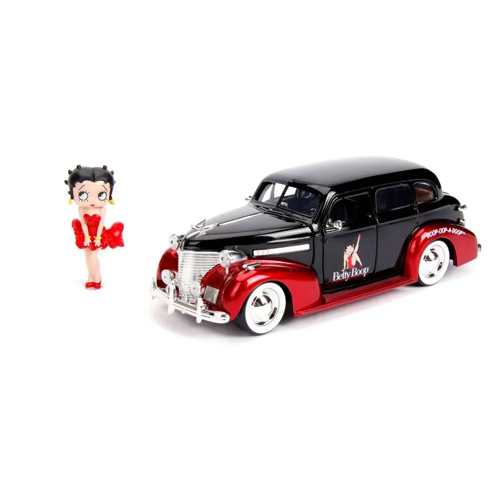 Betty Boop Hollywood Rides Diecast Model 1/24 1939 Chevy Master Deluxe with Figure product photo