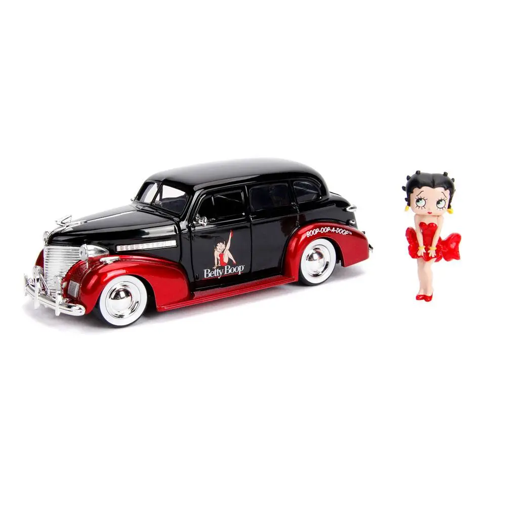 Betty Boop Hollywood Rides Diecast Model 1/24 1939 Chevy Master Deluxe with Figure product photo