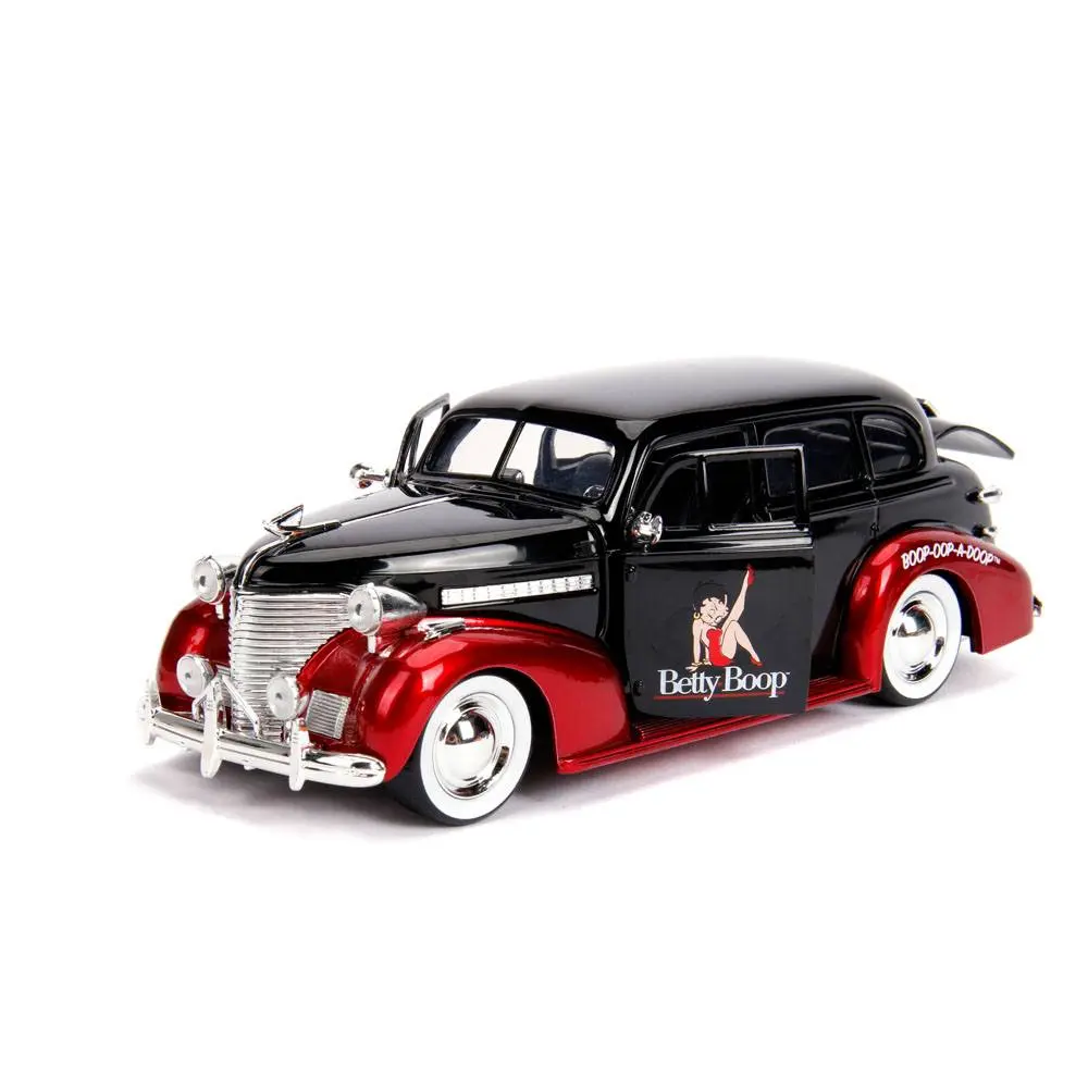 Betty Boop Hollywood Rides Diecast Model 1/24 1939 Chevy Master Deluxe with Figure product photo