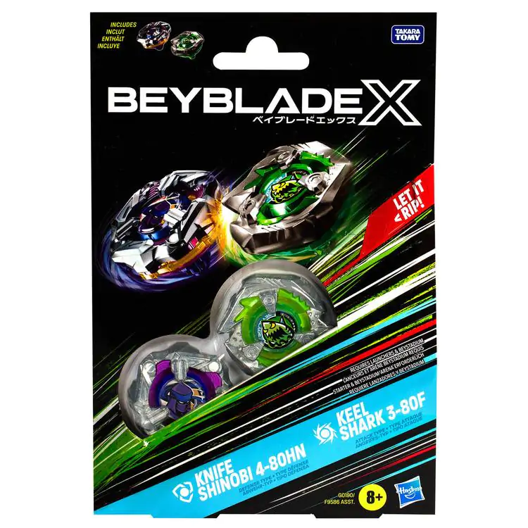 Beyblade X Beat Tyranno 4-70Q & Knife Shinobi 4-80HN game product photo