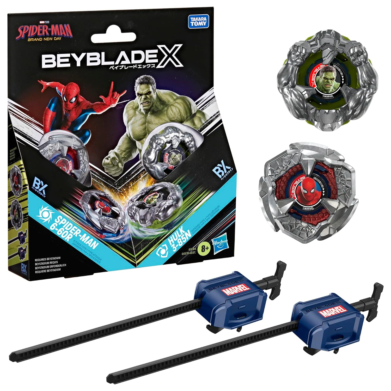 Beyblade X Spider-Man 6-60R & Hulk 3-85N product photo