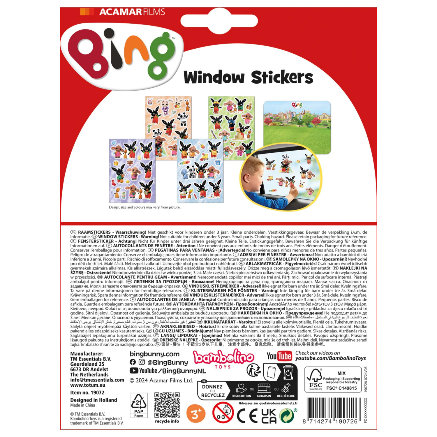 Bing Fun Window Decal Set product photo