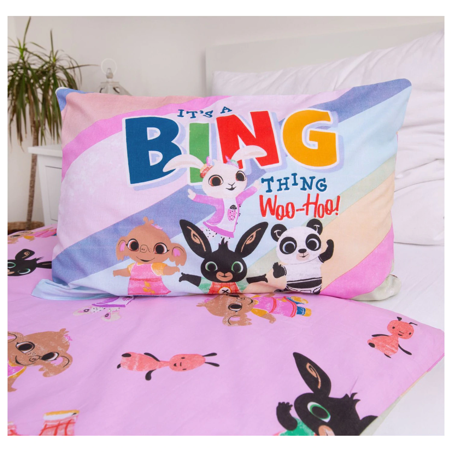Bing It's a Thing Kids', Preschool Duvet Cover Set 100x135cm, 40x60 cm product photo