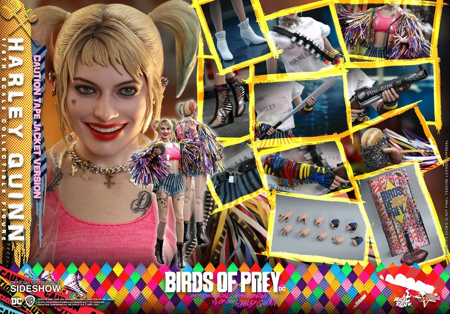Birds of Prey Movie Masterpiece Action Figure 1/6 Harley Quinn (Caution Tape Jacket Version) 29 cm product photo