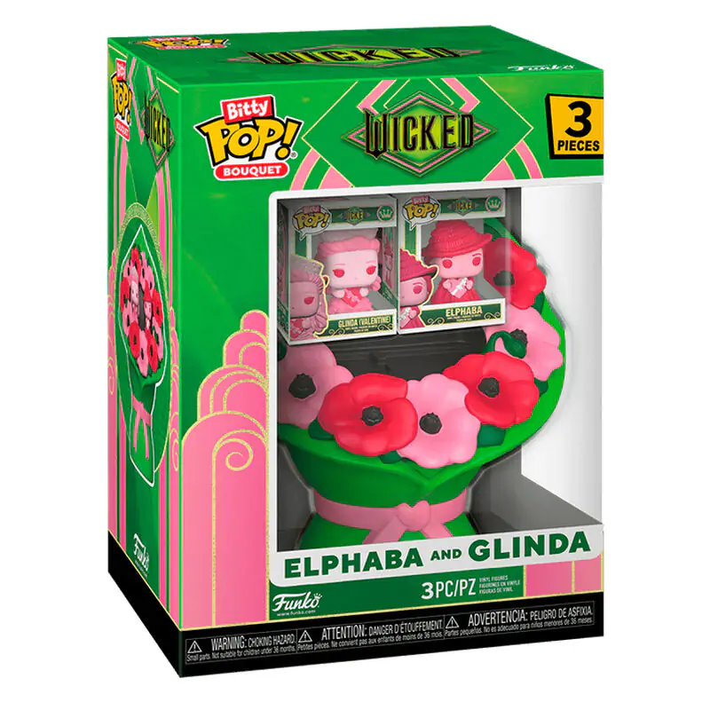 Bitty Funko POP Bouquet figure Wicked Elphaba &amp; Glinda Valentine product photo