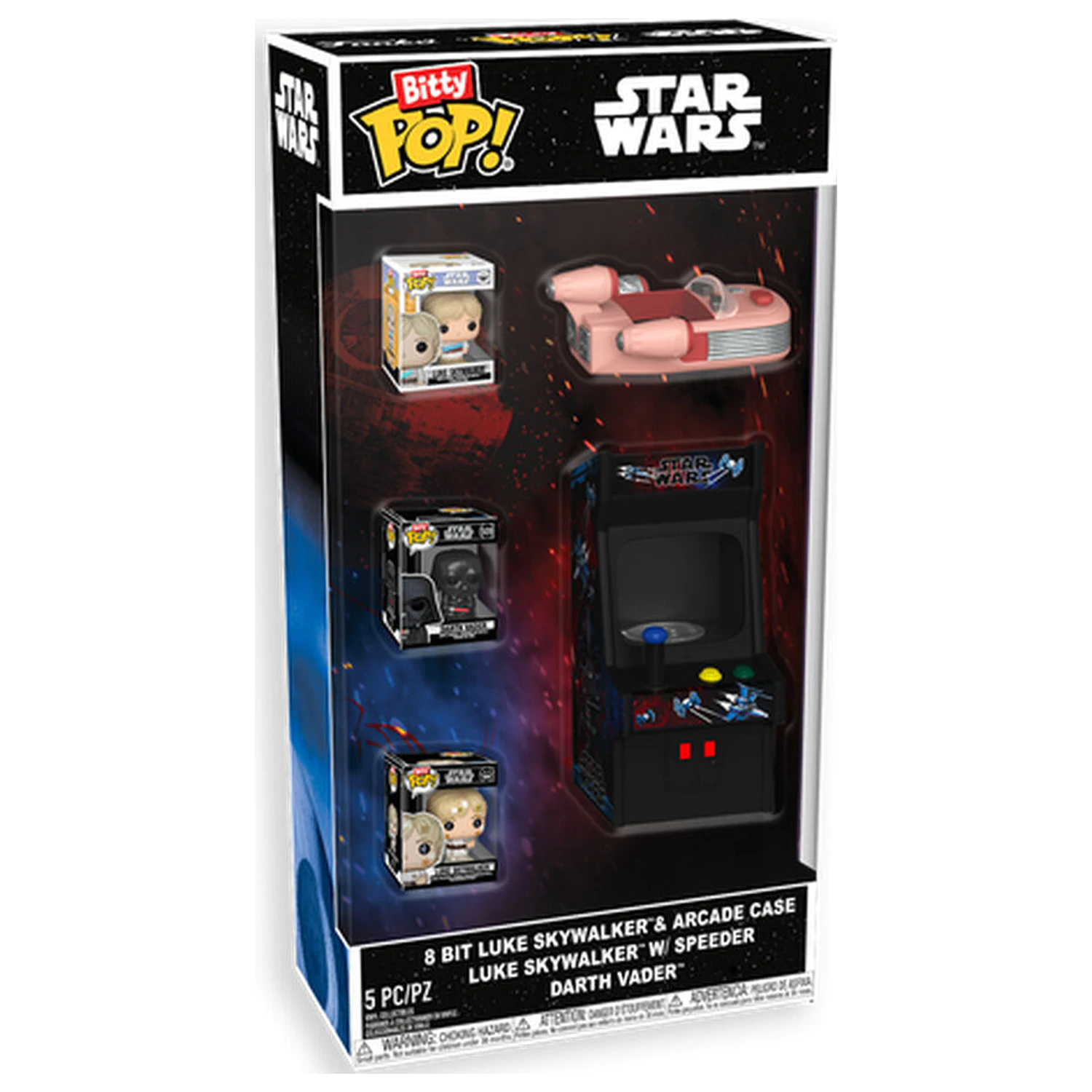 Bitty Funko POP figure Star Wars 8 Bit Luke Skywalker & Arcade Case product photo