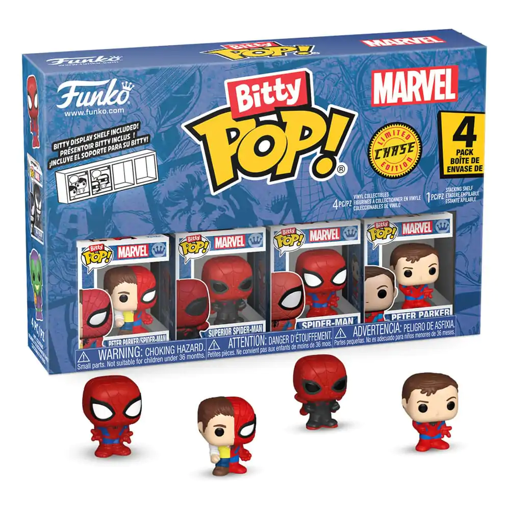 Bitty Funko POP Marvel Spider-Man Vinyl Figure 4-Pack Parker Split product photo
