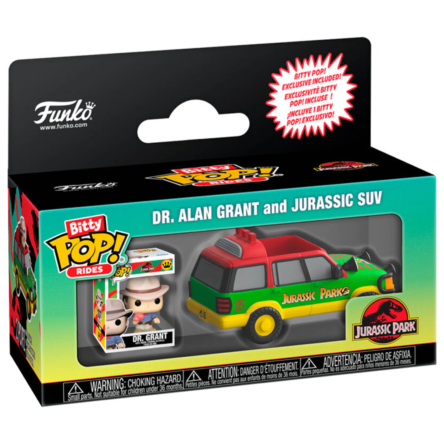 Bitty Funko POP Ride figure Jurassic Park Dr. Alan Grant and Jurassic Suv product photo