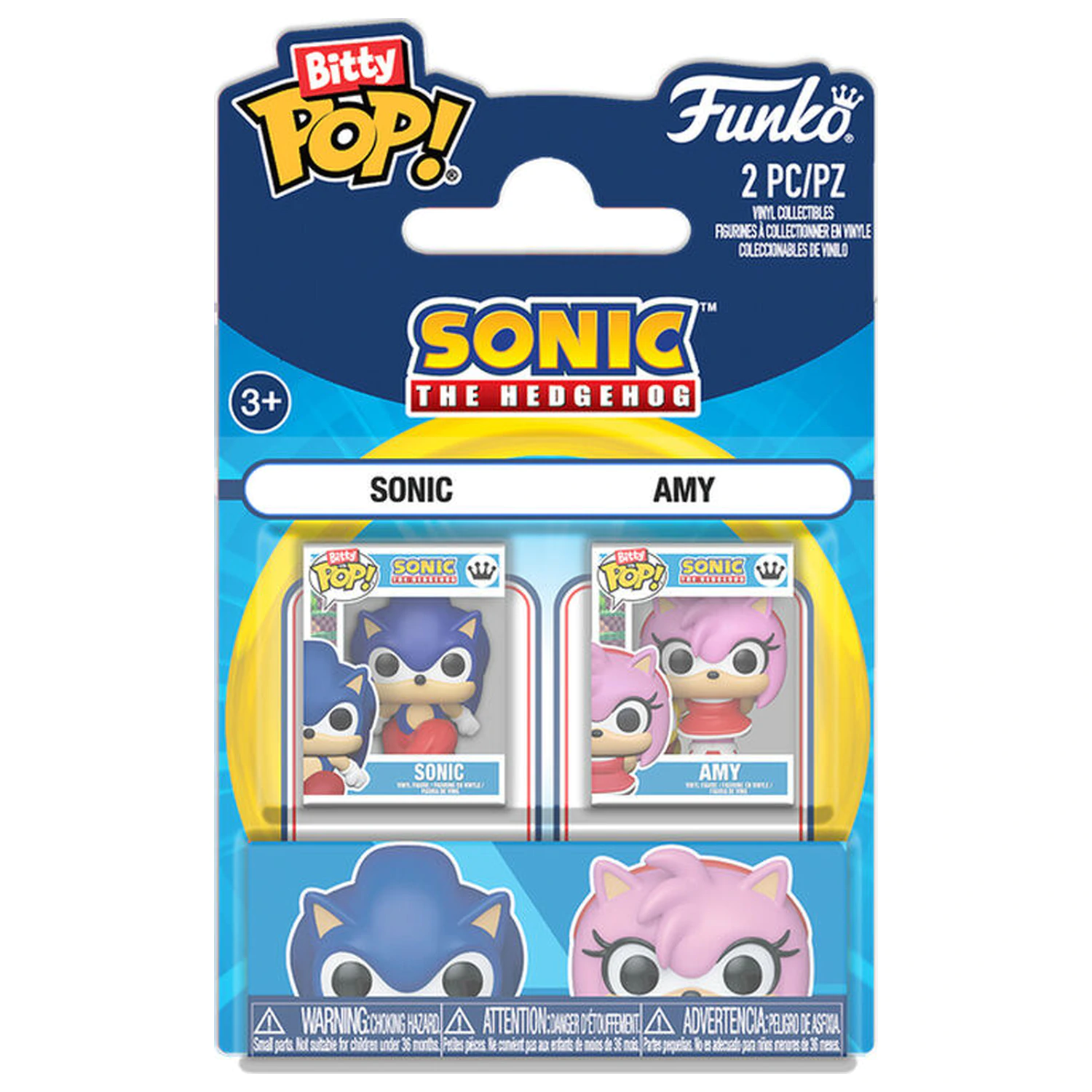 Bitty Funko POP pack 2 figures Sonic The Hedgehog Sonic & Amy Rose product photo