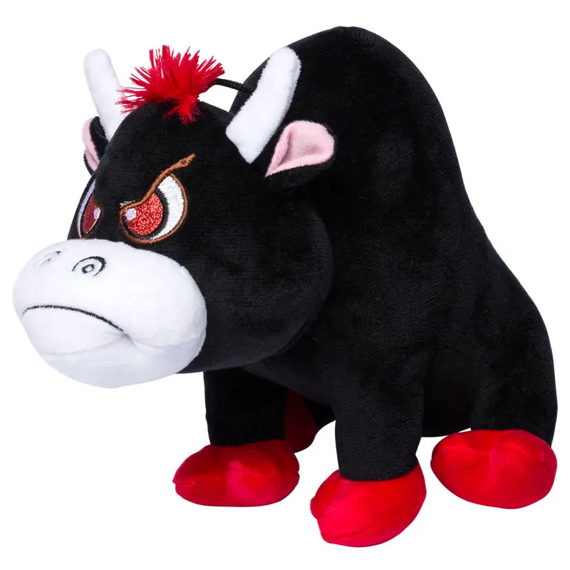 Black bull plush toy 25cm product photo