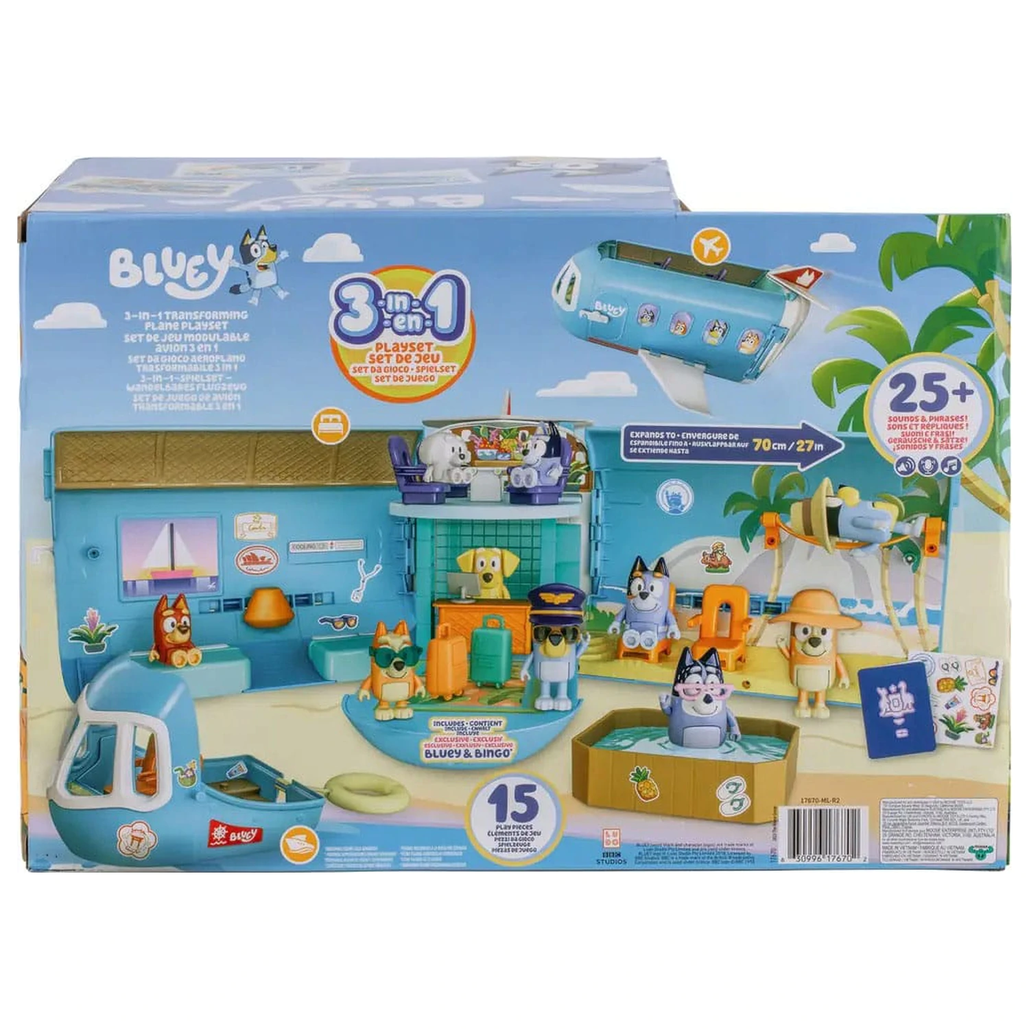 Bluey Mini Figure Playset Bluey Holiday 3in1 Set  product photo