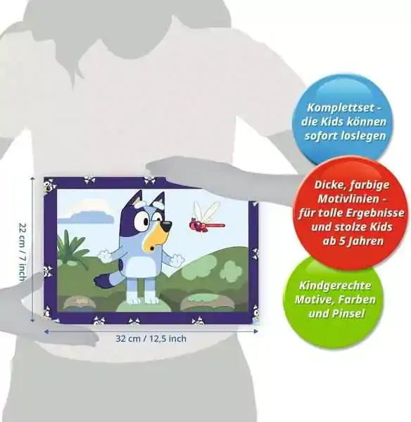 Bluey CreArt Junior Paint by Numbers Painting Set Bluey &amp; Bingo 22 x 32 cm *German Edition* product photo