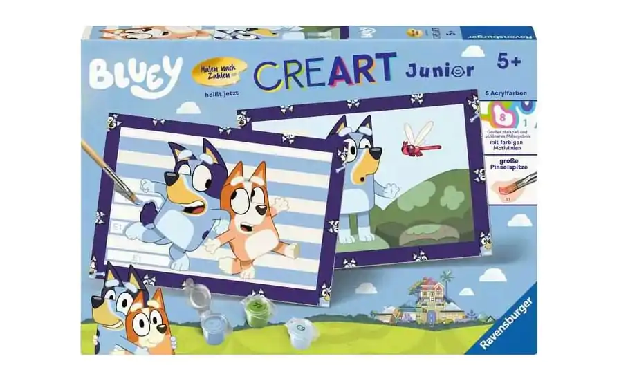 Bluey CreArt Junior Paint by Numbers Painting Set Bluey &amp; Bingo 22 x 32 cm *German Edition* product photo