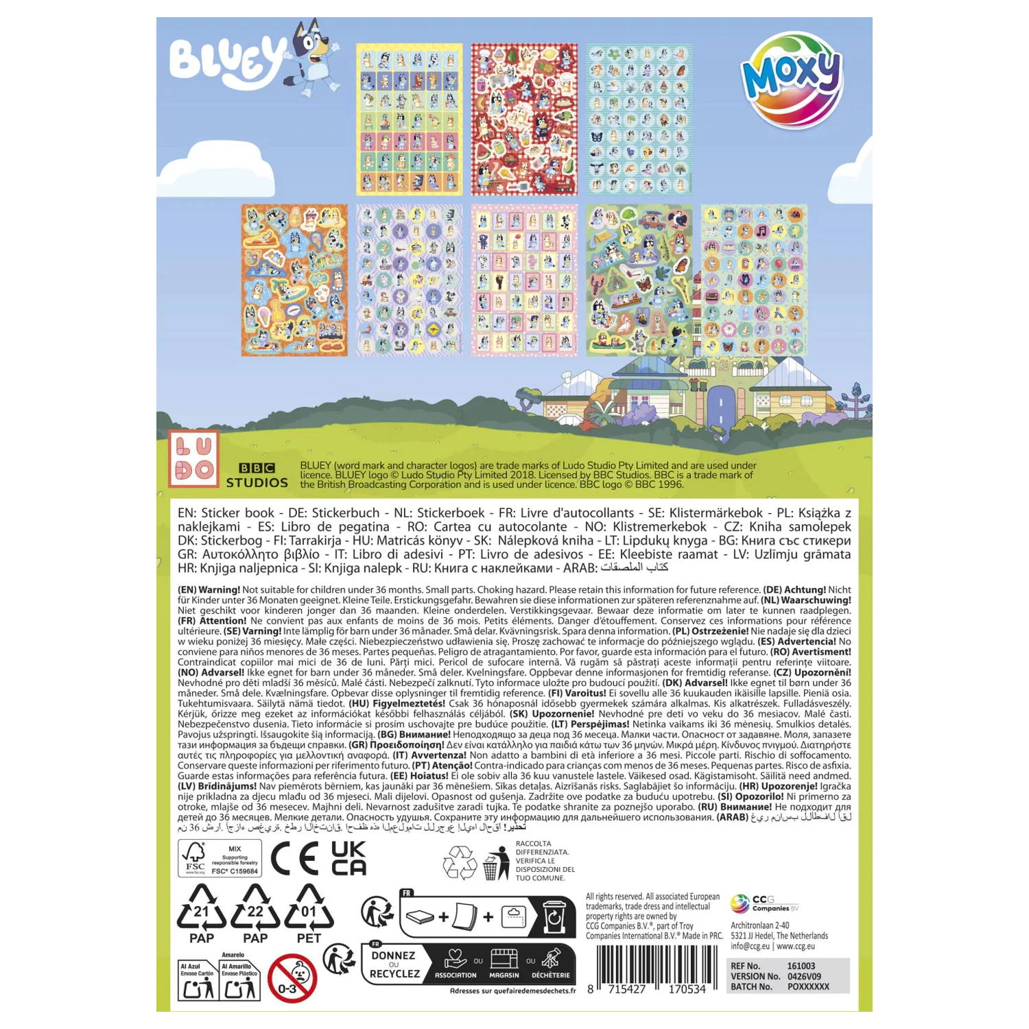 Bluey Friends Sticker Pack 8 Sheets product photo