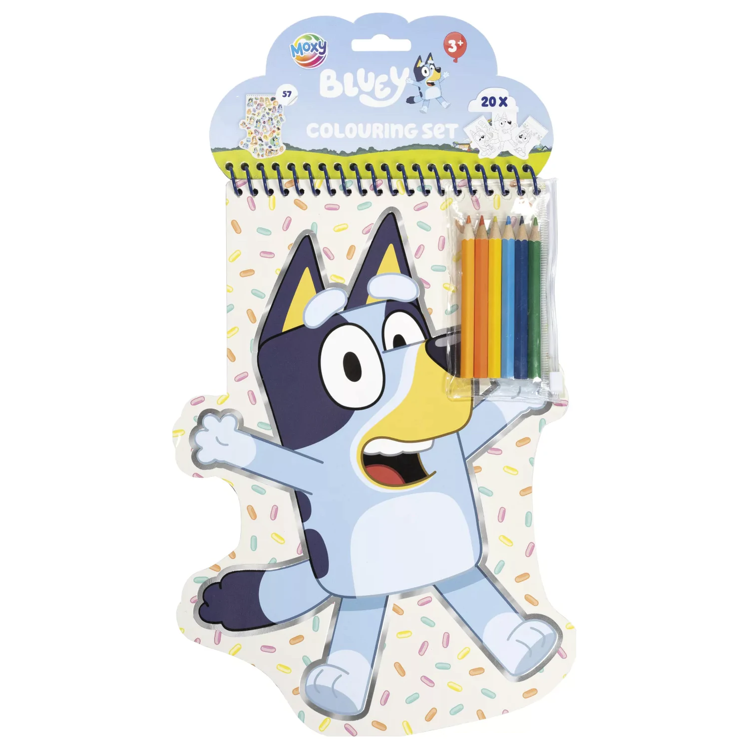 Bluey Happy Shape Coloring Set with Stickers and Colored Pencils product photo