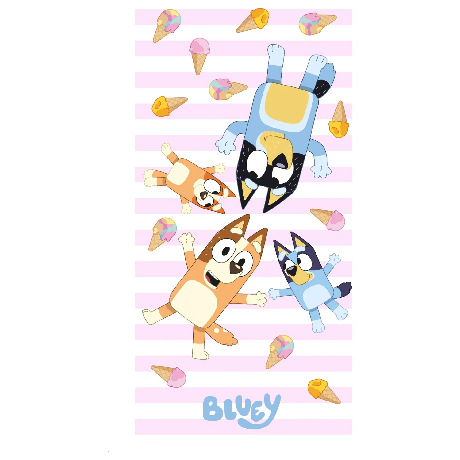 Bluey Ice Cream Bath Towel, Beach Towel product photo