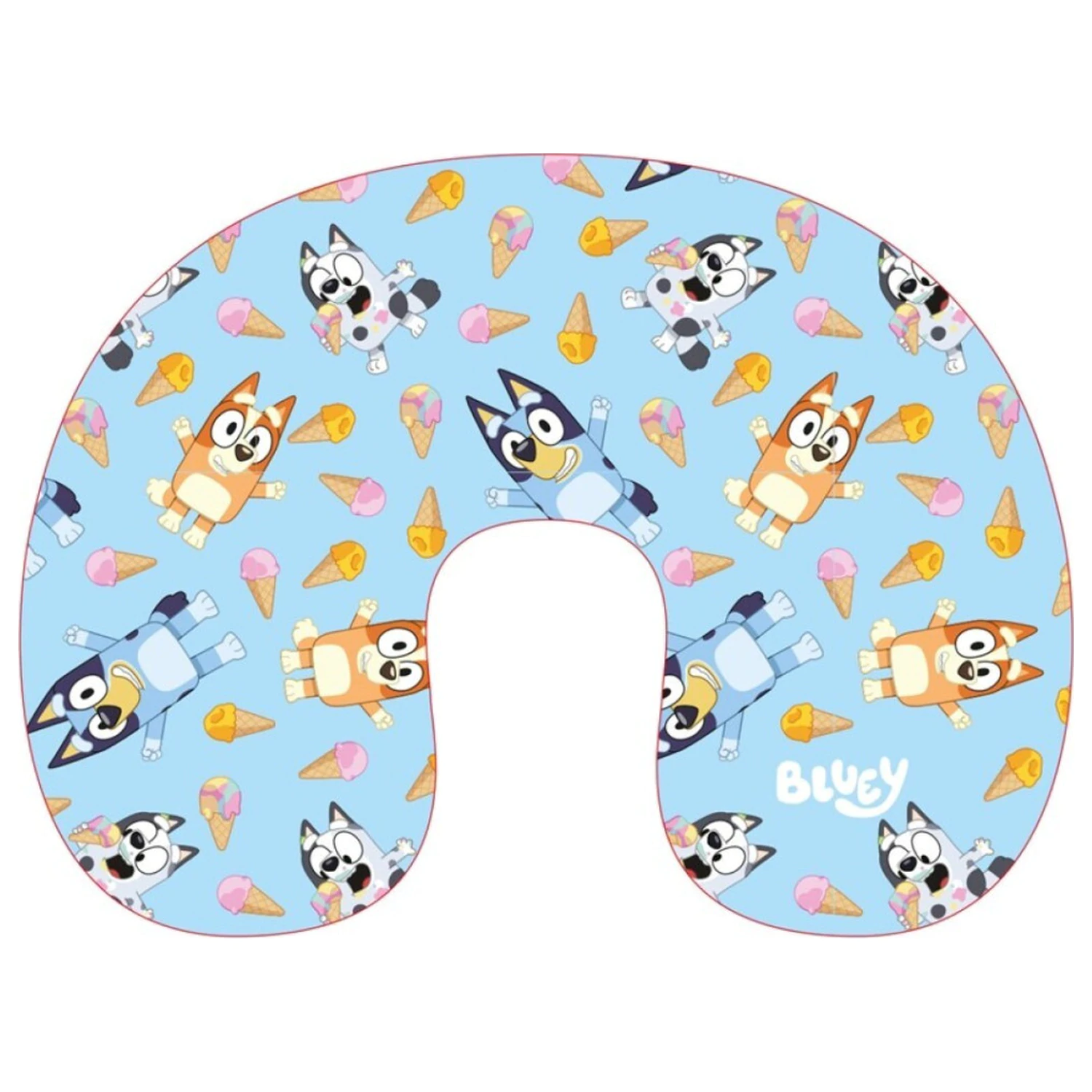 Bluey Ice Cream Travel Pillow, Neck Pillow product photo