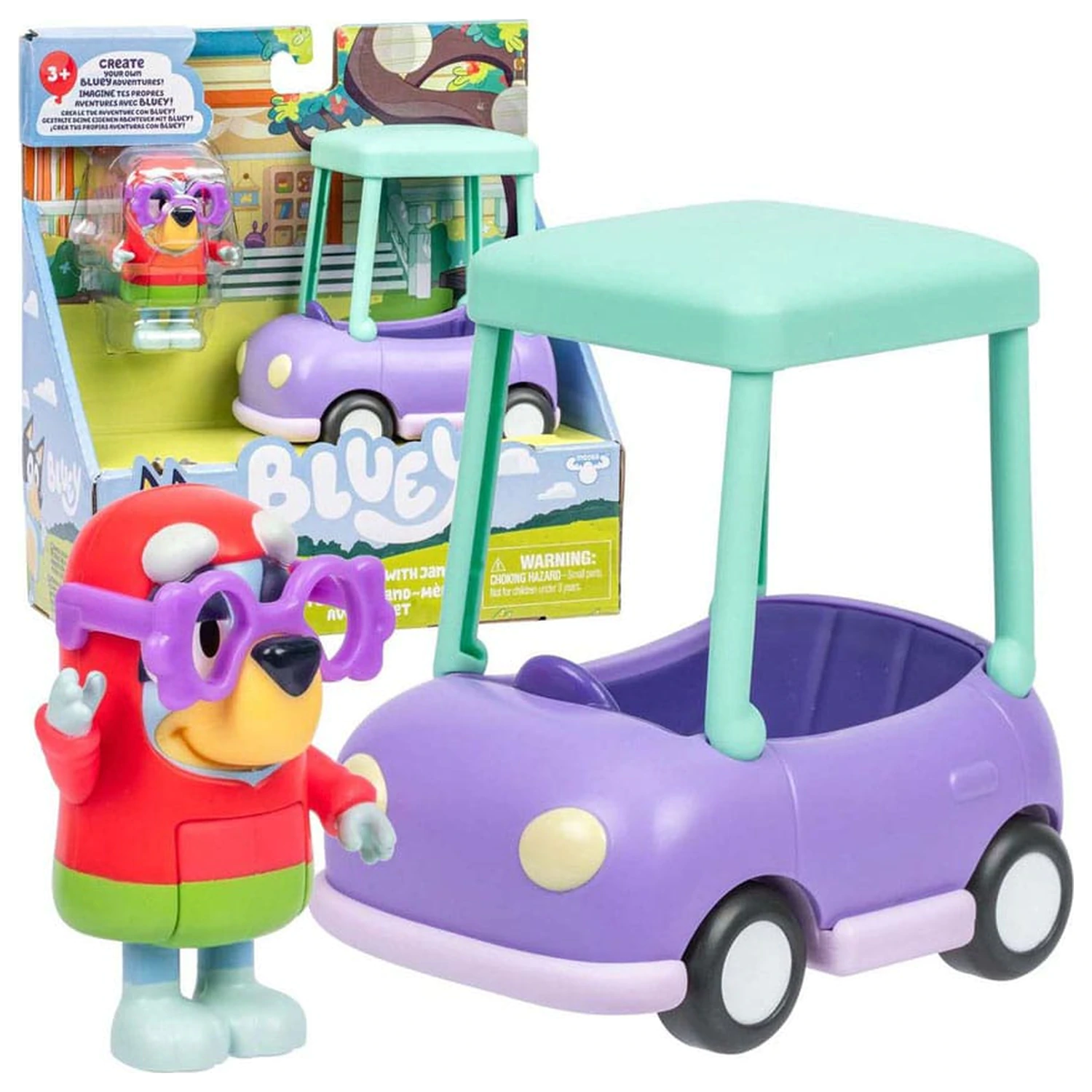 Bluey  Mini Figure Playset Janet & Granny Car product photo