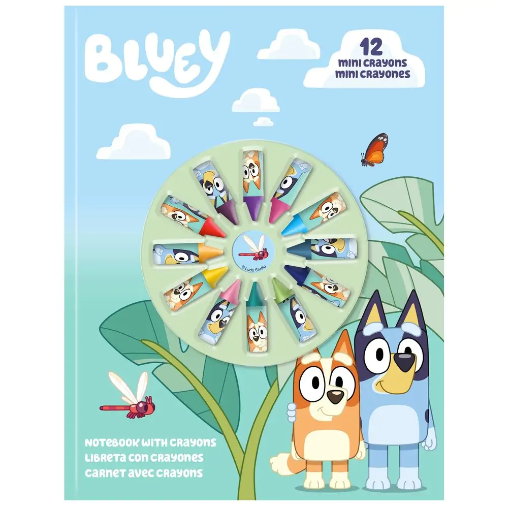 Bluey Notebook and 12 mini crayons product photo
