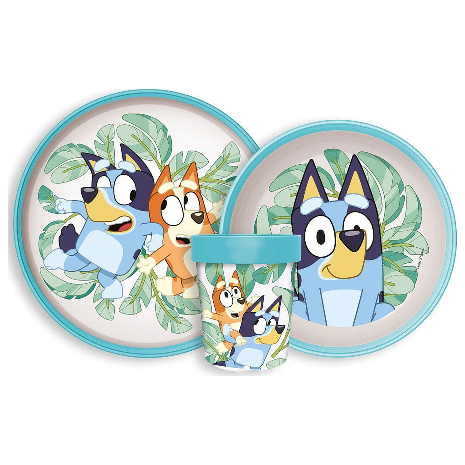 Bluey Leaves Non-Slip Dinnerware Set, Micro Plastic Set product photo