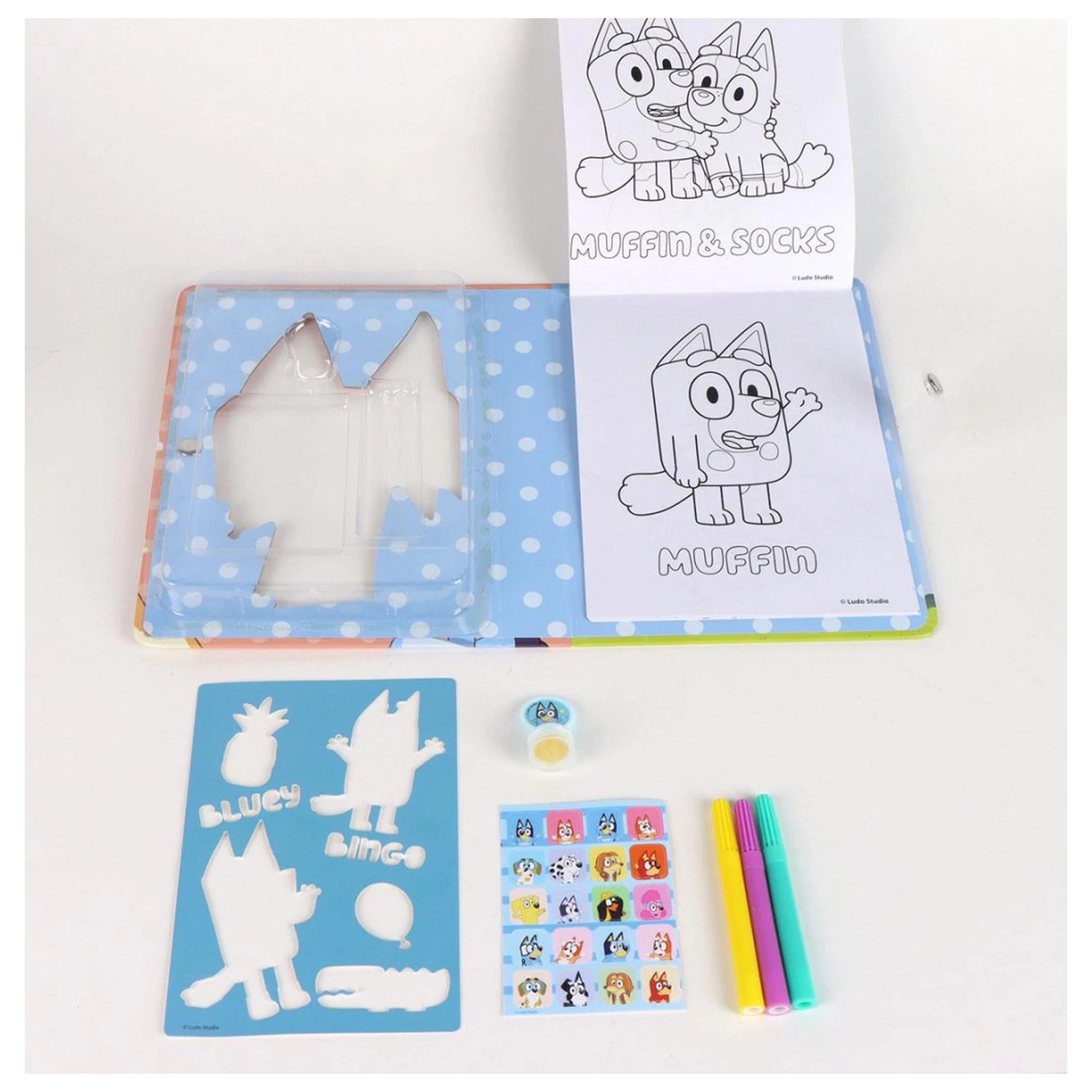 Bluey Let's Do Coloring Notebook Set with Stencil product photo