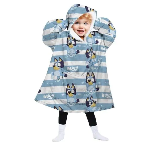 Bluey oversize sweatshirt coat kids coral product photo
